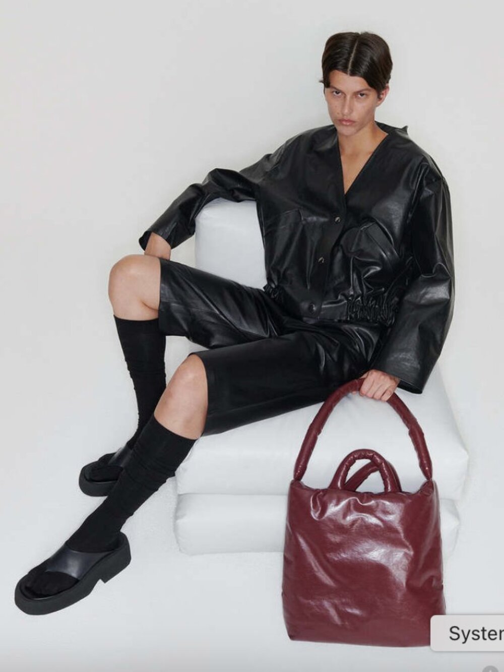 KASSL Editions Pillow Medium Oil Bordeaux Burgundy Bag